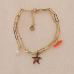 Pulsera doble en acero con colgantes (0401000002)