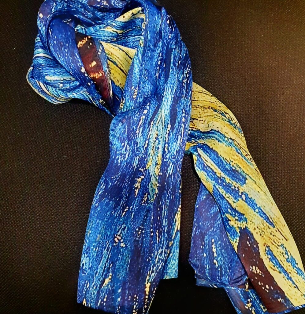 Fular estampado, 70 x 180 cm, 100% viscosa tipo seda (1001000002)