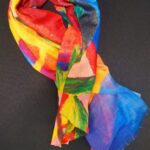 Fular estampado, 70 x 180 cm, 100% viscosa tipo algodón (1001000001)