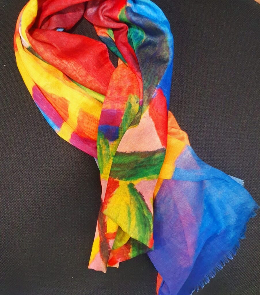 Fular estampado, 70 x 180 cm, 100% viscosa tipo algodón (1001000001)