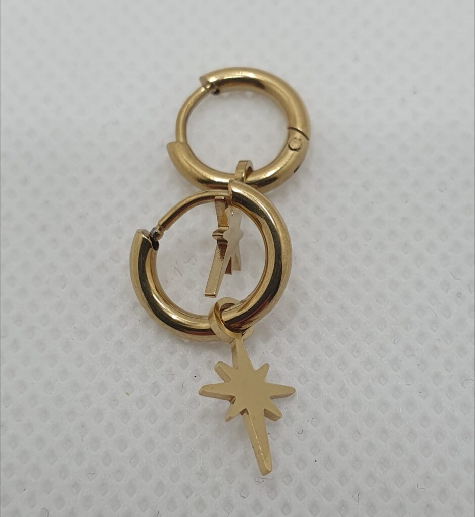 Pendientes de acero con baño de oro (0101000040)