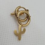 Pendientes de acero con baño de oro (0101000042)