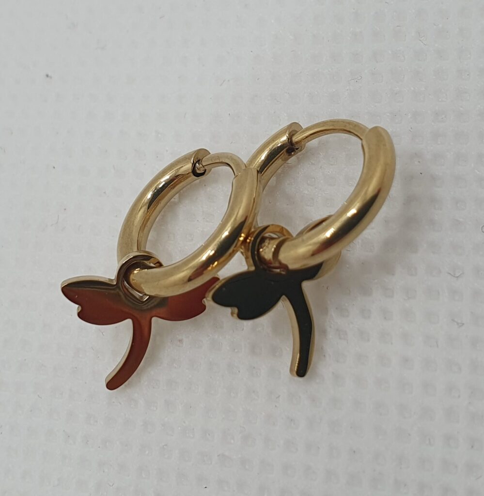 Pendientes de acero y baño de oro (0101000035)
