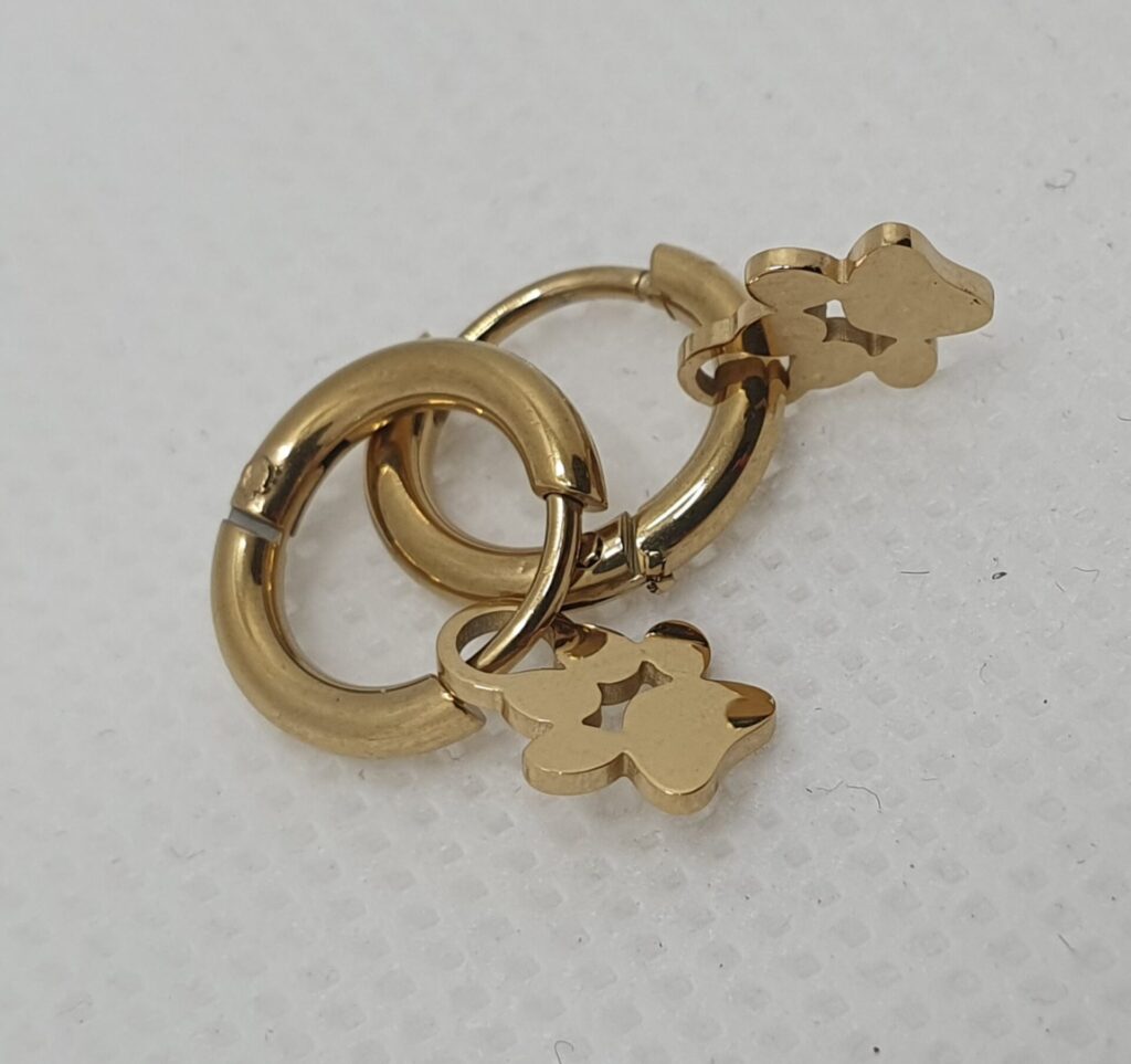Pendientes acero con baño de oro (0101000033)