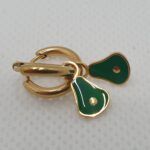 Pendientes de acero con baño de oro y esmalte, aguacates (0101000031)
