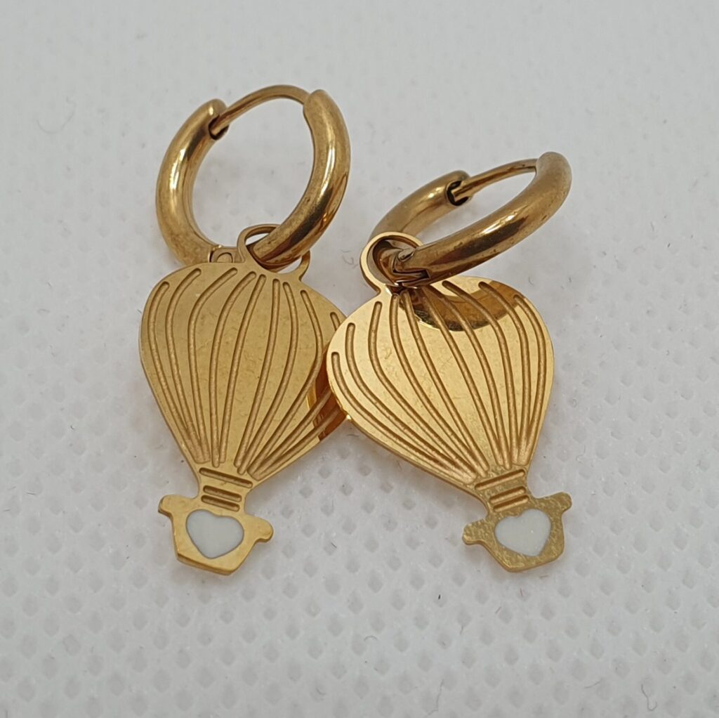 Pendientes de acero con baño de oro y esmalte (0101000021)