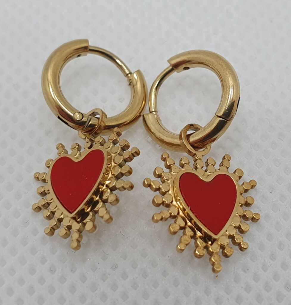 Pendientes acero y esmalte (0101000024)