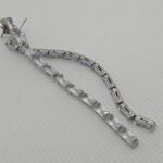 Pendientes de acero y cristales, largo 8 cms (0101000054)