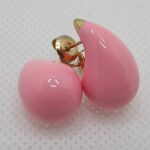 Pendientes gotas de acero con baño de oro (0101000044)
