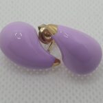 Pendientes gotas de acero con baño de oro y esmalte (0101000041)