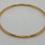 Pulsera rígida de acero con baño de oro, 6,50 cms diametro (0401000006)