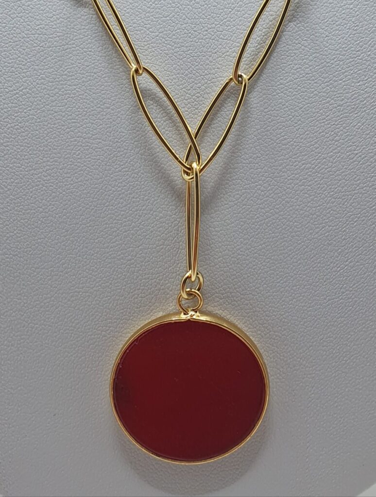 Collar de acero con baño de oro, 56 cms de largo + 5 cms de extensión (0201000016)