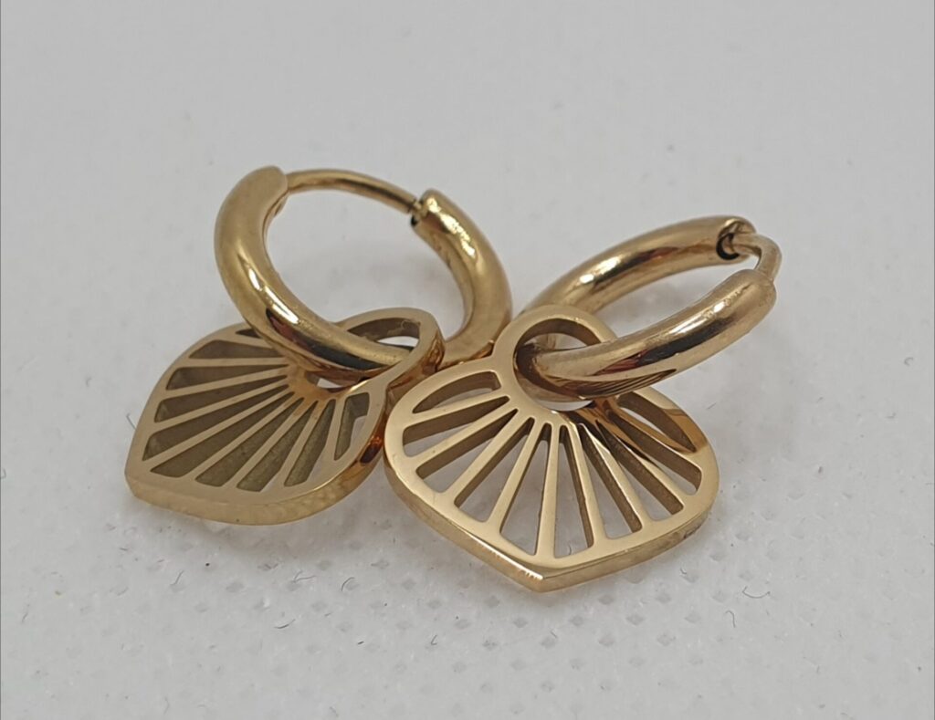 Pendientes acero con baño de oro (0101000022)