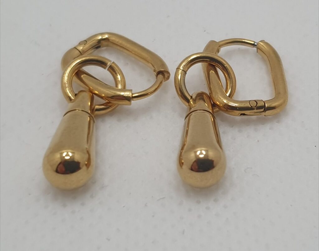Pendientes acero con baño de oro (0101000018)