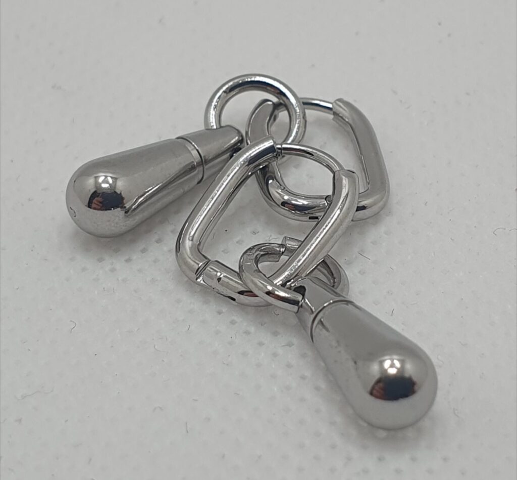 Pendientes acero con gota (0101000014)