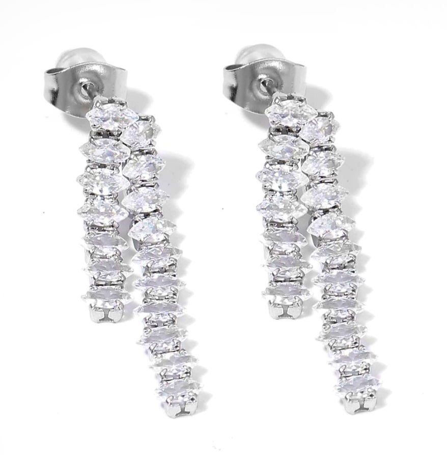 Pendientes de acero con cristales (0101000011)