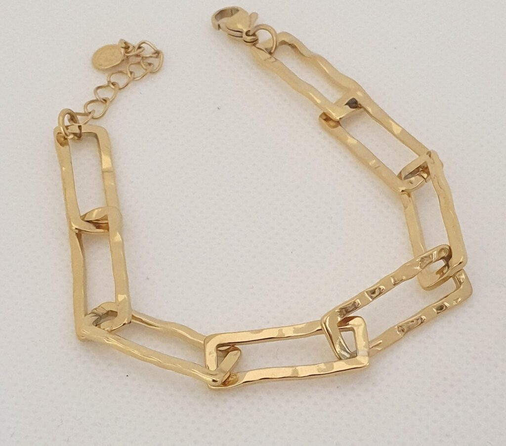 Pulsera de acero con baño dorado (0401000016)