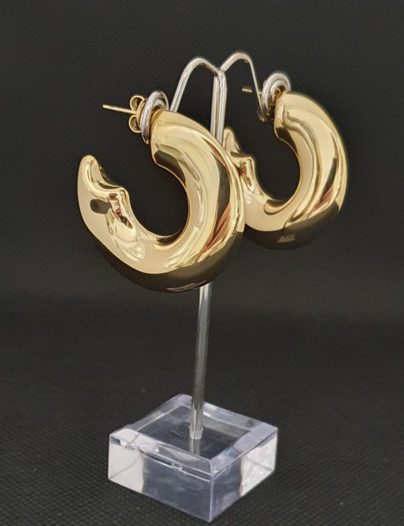 Pendientes de acero dorado (01010089)