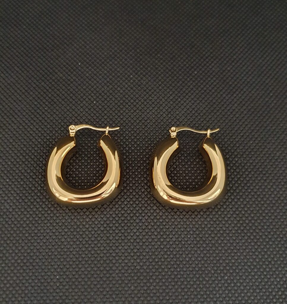 Pendientes de acero dorado (01010091)