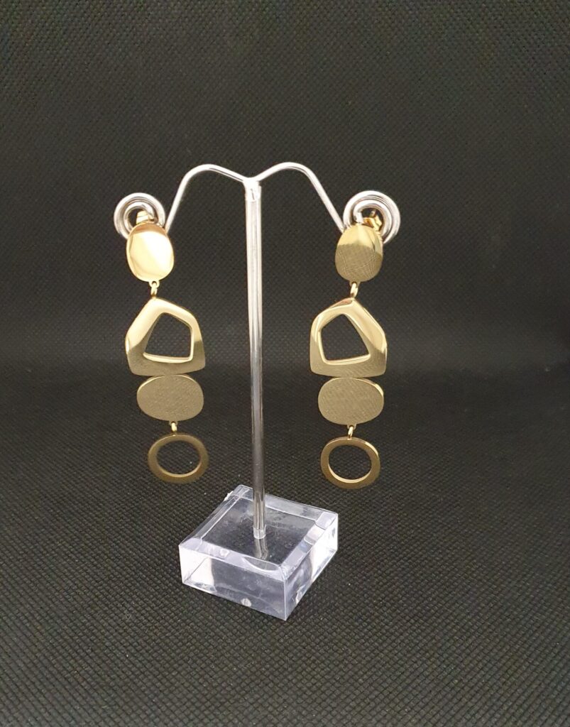 Pendientes de acero dorado (01010085)