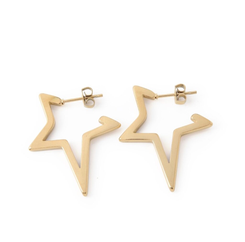 Pendientes de acero dorado (01010084)
